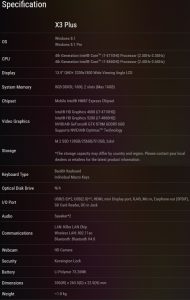 Aorus X3+ Specification