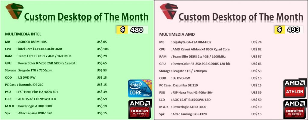 Desktop PC Custom Multimedia April 2015