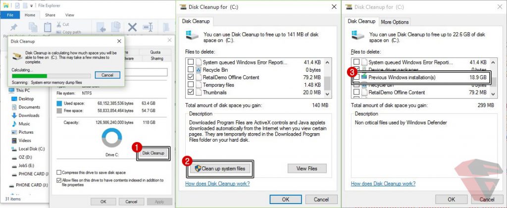 Cara dan proses menghapus folder Windows.old dengan disk cleanup