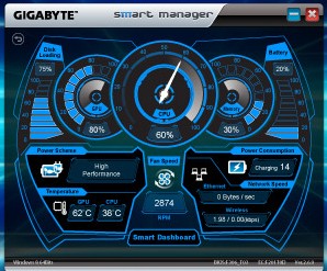 Gigabyte P34K V5 dashboard