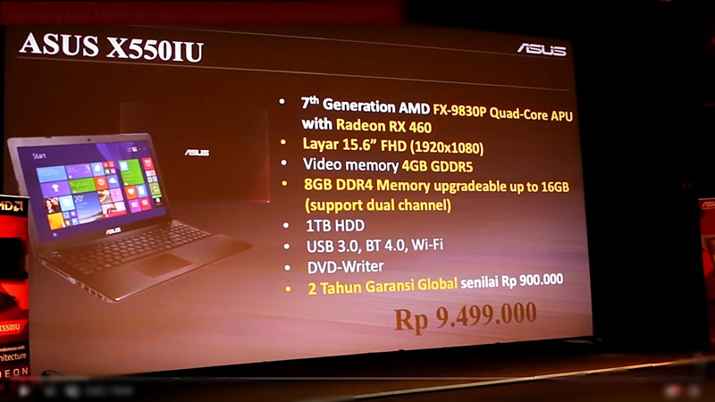 Review Asus X550IU Spesifikasi