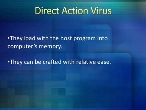 Jenis Jenis Virus Komputer Direct Action Virus